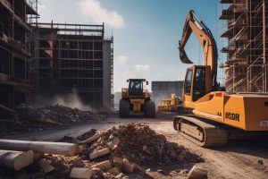 Grab Hire | A construction site with a bulldozer and a bulldozer.